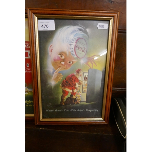 470 - 6 Coca Cola framed advertising prints