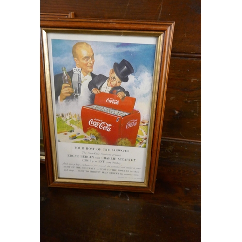 470 - 6 Coca Cola framed advertising prints