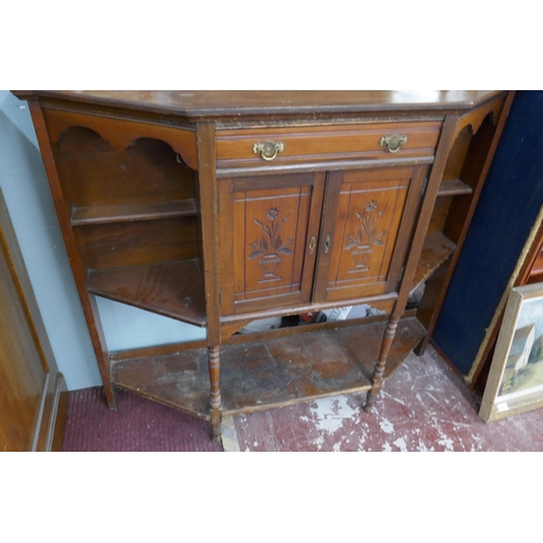 477 - Edwardian display cabinet - Approx size: W: 121cm D: 34cm H: 173cm