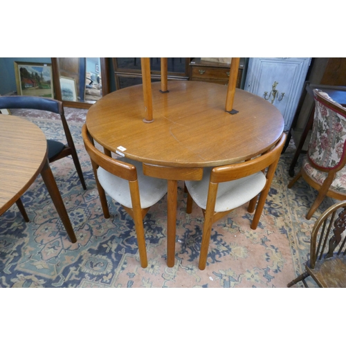 502 - Mid century Danish dining table and 4 chairs