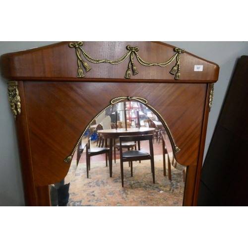 507 - French overmantle bevelled glass mirror circa 1880