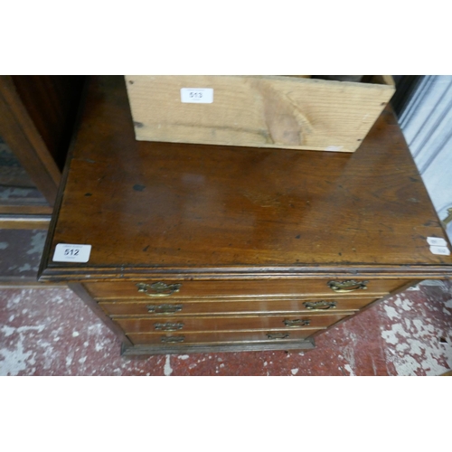 512 - Small antique mahogany chest of 4 drawers - Approx size: W: 54cm D: 49cm H: 69cm