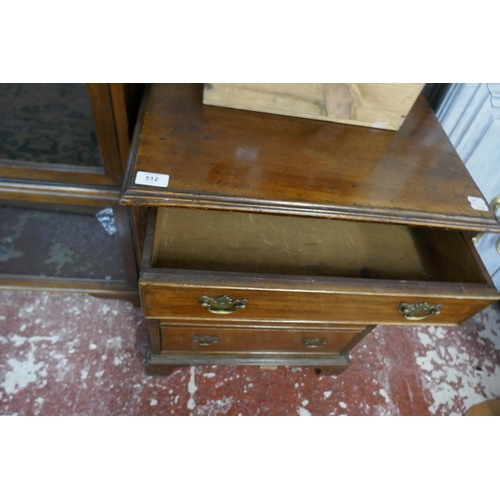 512 - Small antique mahogany chest of 4 drawers - Approx size: W: 54cm D: 49cm H: 69cm