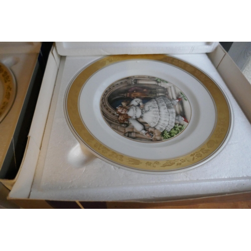 518 - Royal Copenhagen Fairytale set of 12 plates in boxes together with stands