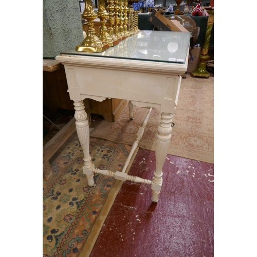 279 - Antique distressed painted table - Approx size W: 92cm D: 46cm H: 76cm