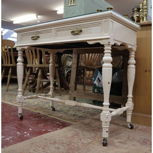 279 - Antique distressed painted table - Approx size W: 92cm D: 46cm H: 76cm