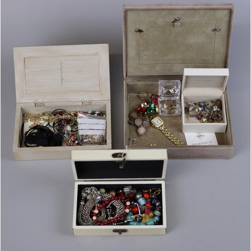 132 - 3 Jewellery boxes and contents