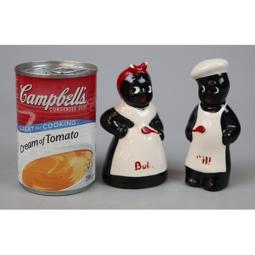 142 - 1920s salt and pepper of black 'Mama and Papa'These items are listed on the basis they are illustrat... 