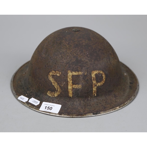 150 - Wartime helmet marked SFP (Street or Supplementary Fire Party)