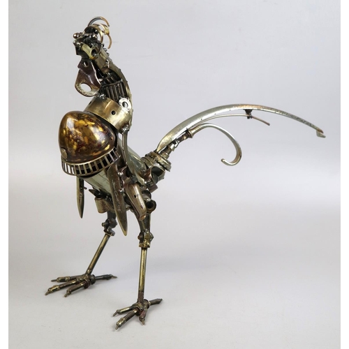 157 - James Corbett car parts sculpture - Cockerel - Approx height 45cm