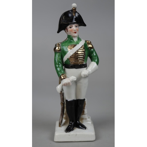 161 - Collection of ceramic figures to include Napoleon, Lord Nelson and a couple under a tree with crosse... 