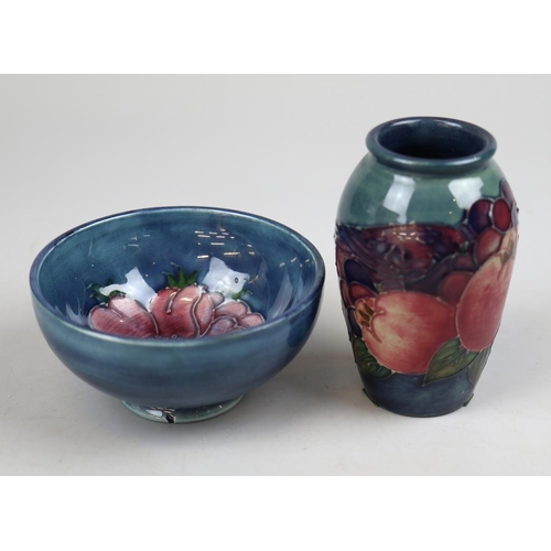 174 - Small Moorcroft vase together with a small Moorcroft bowl A/F