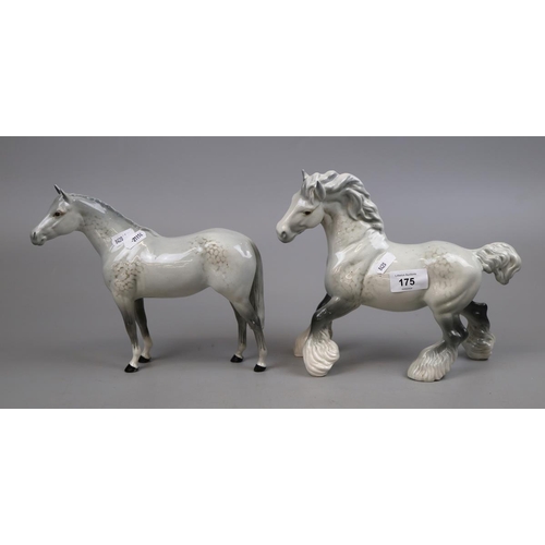 175 - 2 dapple grey Beswick horses