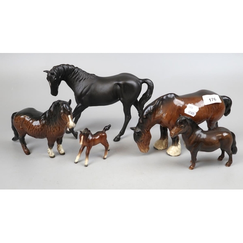 176 - Collection of Beswick horses to include Black Beauty