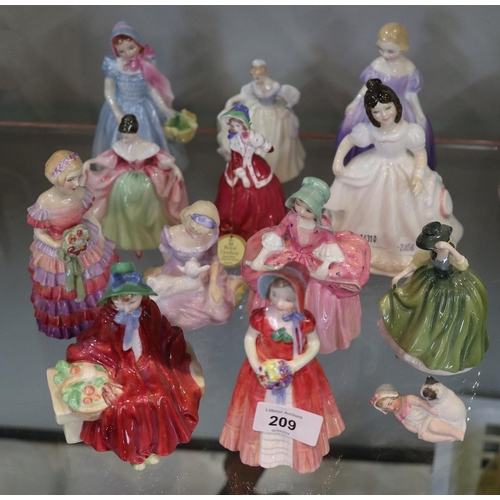 209 - Collection of 12 Royal Doulton figurines