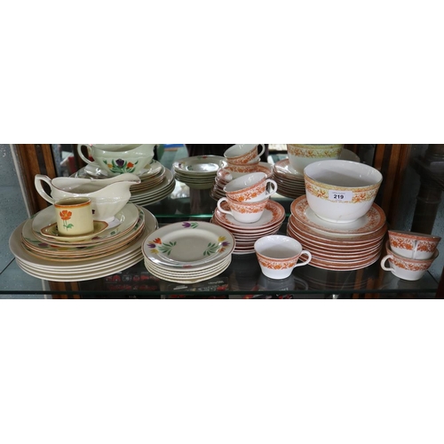 219 - Collection of hand-painted ceramics to include early Aynsley part tea service