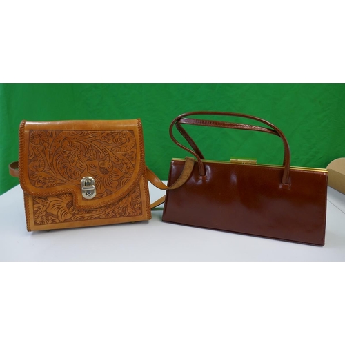 306 - 2 vintage leather handbags