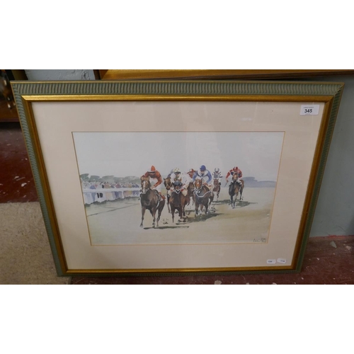 345 - L/E signed horse racing print