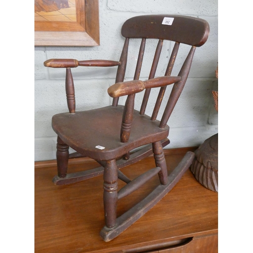 352 - Victorian children's rocking chair 