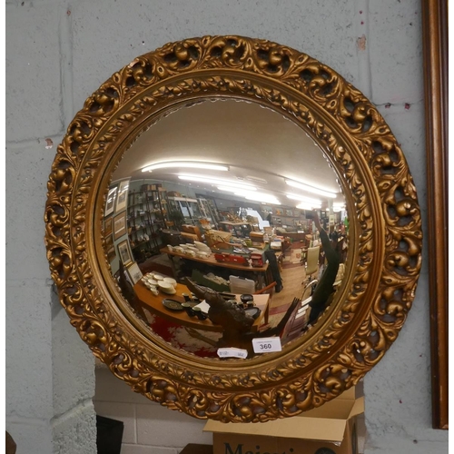 360 - Ornate gilt framed convex mirror