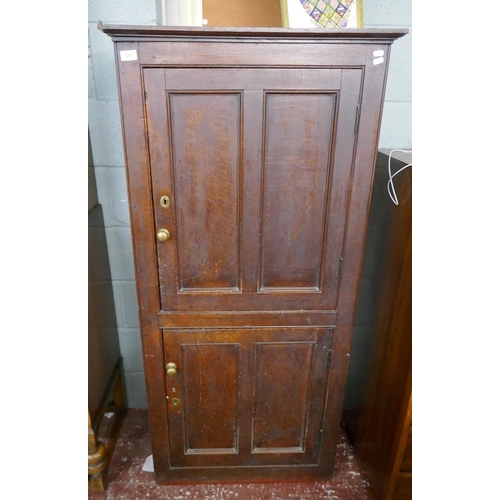 370 - Antique oak storage cupboard - Approx W: 73cm  D: 33cm  H: 155cm