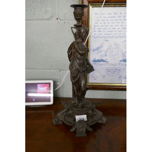 372 - Spelter candle stick - Approx height 39cm