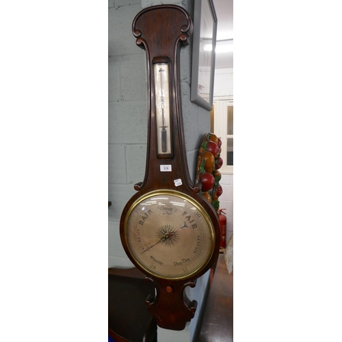 378 - Large Georgian banjo barometer