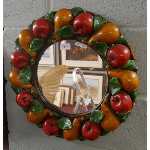 381 - Mirror adorned with apples and pears