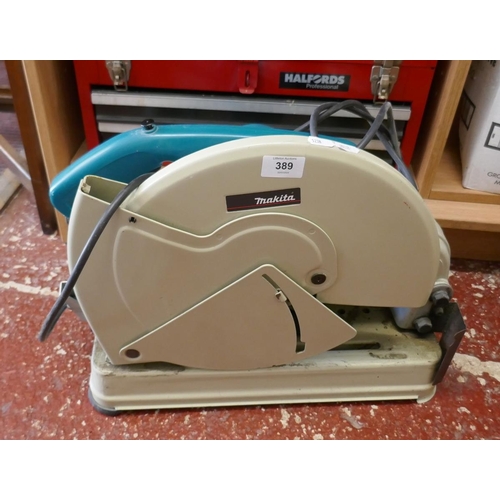 389 - Makita 110v metal chop saw 2414B