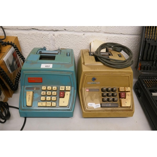 402 - 2 vintage adding machines