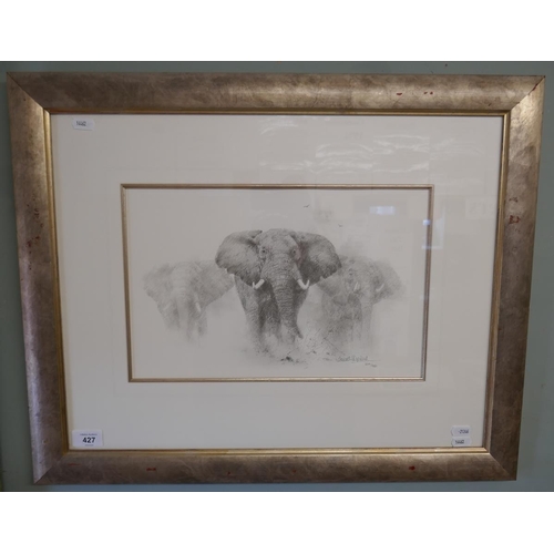 427 - David Shepherd L/E Print ELEPHANTS (Pencil) (309/950)