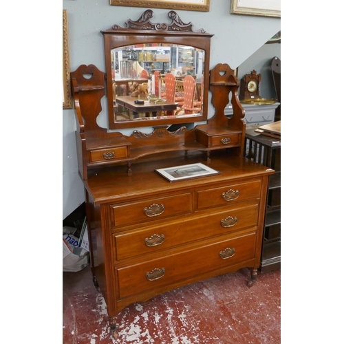 447 - Early 20thC dressing table with mirror - Approx W: 107cm  D: 50cm  H: 170cm