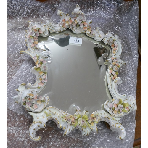 452 - Colourful ceramic mirror possibly Capodimonte 