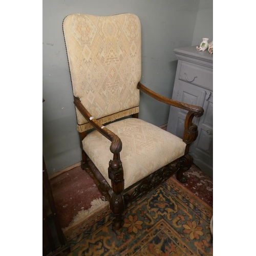 478 - Antique carved armchair 