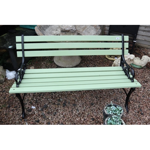 562 - Painted iron framed garden bench