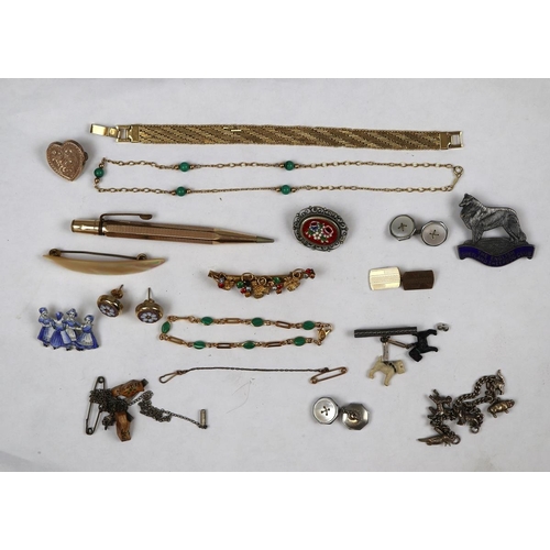 62 - Collection of costume jewellery to include propelling pencil