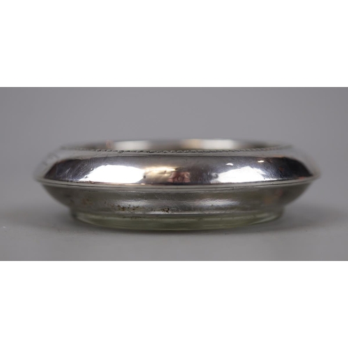 15 - Hallmarked silver and cut glass pin tray