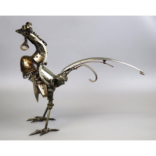 157 - James Corbett car parts sculpture - Cockerel - Approx height 45cm