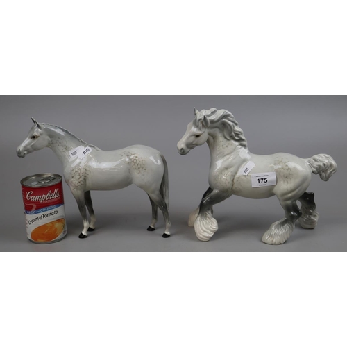 175 - 2 dapple grey Beswick horses