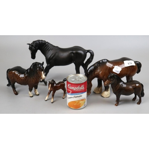 176 - Collection of Beswick horses to include Black Beauty