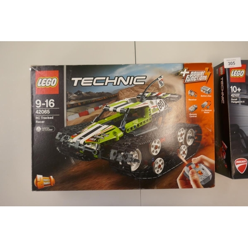 305 - 2 boxed Lego Technics sets. One unopened 42065 and 42107