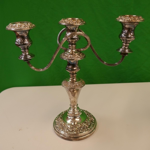 309 - Pair of silver plate candelabra