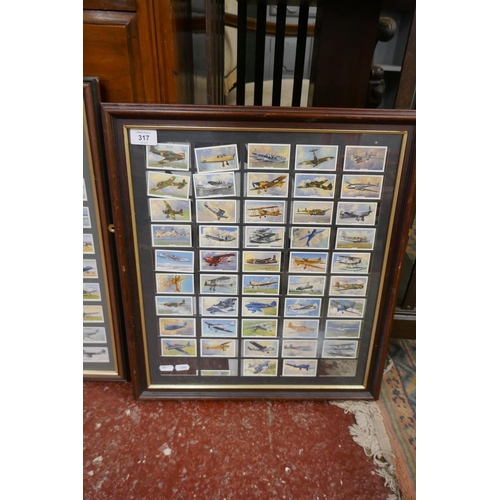 317 - 3 Framed sets of cigarette cards