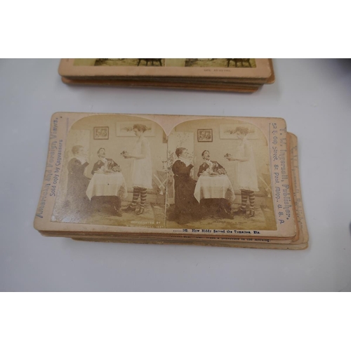 328 - Edwardian stereoscopic viewer together with approx 30 photograph cards