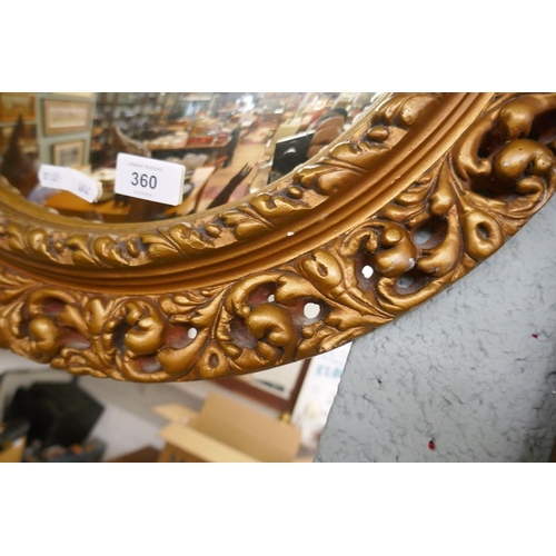 360 - Ornate gilt framed convex mirror