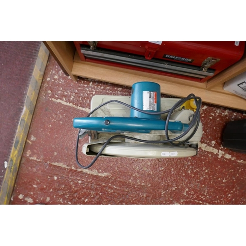 389 - Makita 110v metal chop saw 2414B