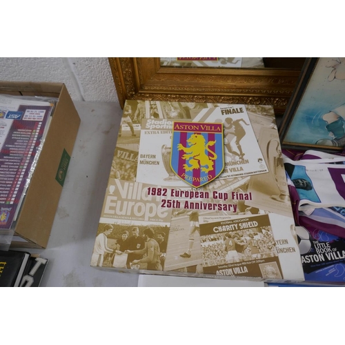 396 - Collection of Aston Villa memorabilia to include 1982 European cup final anniversary shirt