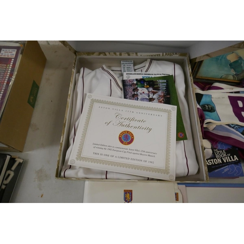 396 - Collection of Aston Villa memorabilia to include 1982 European cup final anniversary shirt