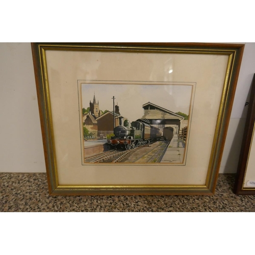 409 - 3 small framed railway pictures