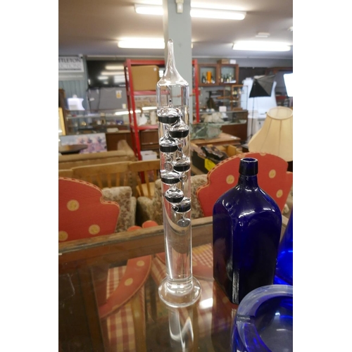 468 - Collection of glassware to include Galileo thermometer